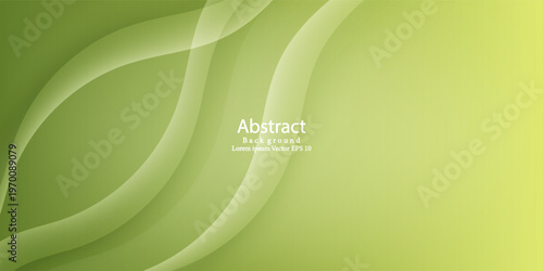 Abstract green gradient background with dynamic flowing wavy lines and soft light effects. Modern Trendy design in Vector Illustration