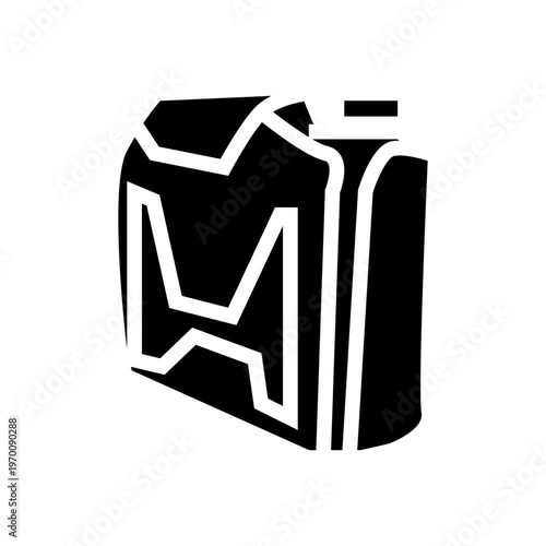 vector illustration of a plastic gasonline bottle glyph solid style symbol icon