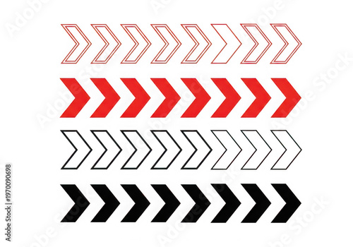 A set of four arrow icons in different colors