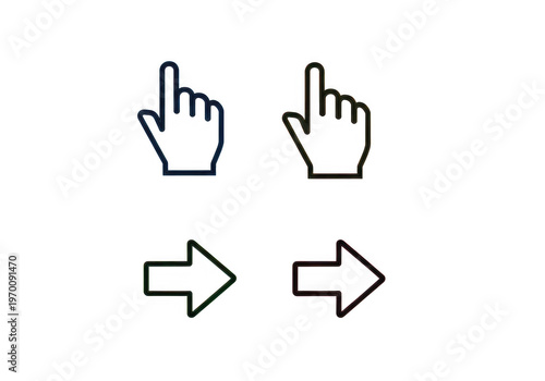 Computer mouse click and swipe icons