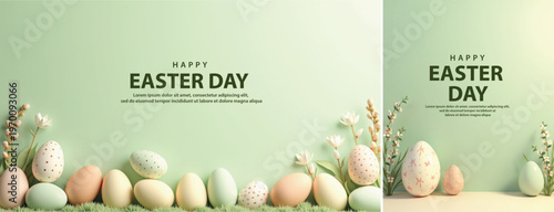 Elegant Easter day background, Decorative happy easter day background for website, social media template
