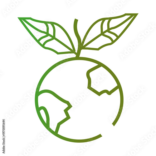 eco friendly earth leaf symbol environment icon illustration vector