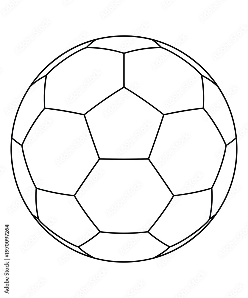 Fototapeta premium Soccer Ball Outline Vector Illustration