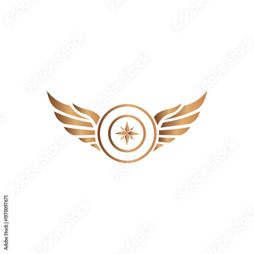 A tribal eagle vector illustration featuring majestic wings shaped like a heart symbol to create a decorative angel wing tattoo design and flying bird emblem for a love logo
