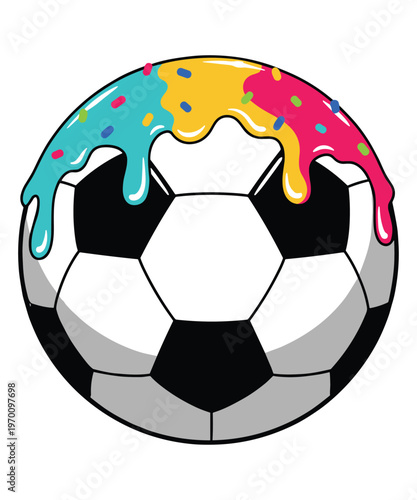 Drip Soccer Ball Vector Illustration