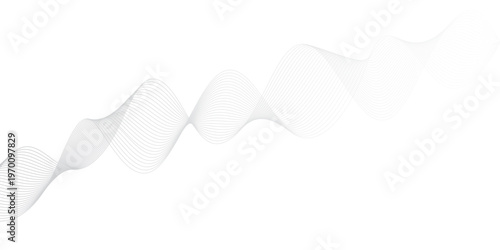 abstract Grey wave line background on white background.	