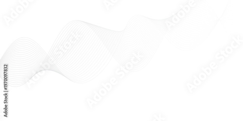 abstract Grey wave line background on white background.	