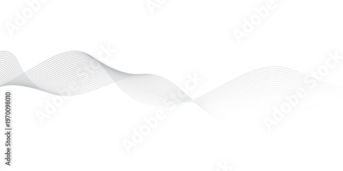 abstract Grey wave line background on white background.	