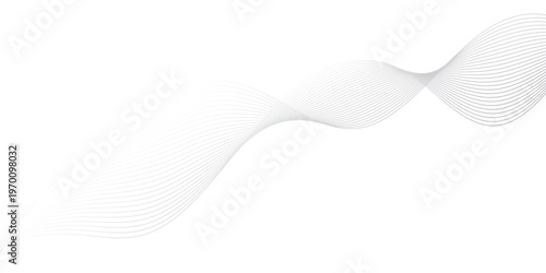 abstract Grey wave line background on white background.	