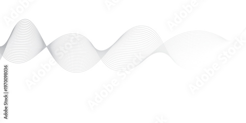 abstract Grey wave line background on white background.	