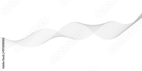 abstract Grey wave line background on white background.	
