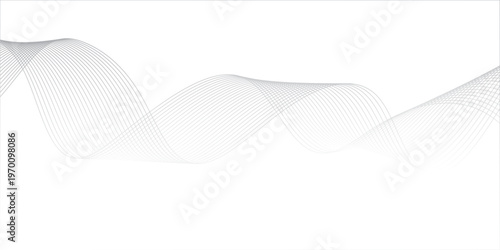 abstract Grey wave line background on white background.	