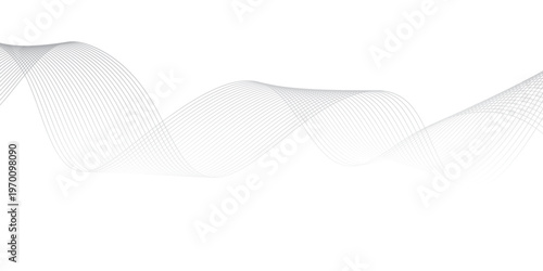 abstract Grey wave line background on white background.	