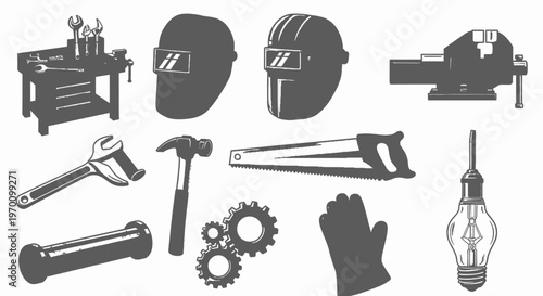Industrial Metalworking Workshop and Welding Safety Equipment Set