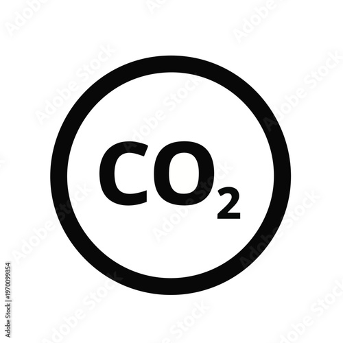Carbon dioxide icon, CO2 symbol, ecology logo, environmental sign