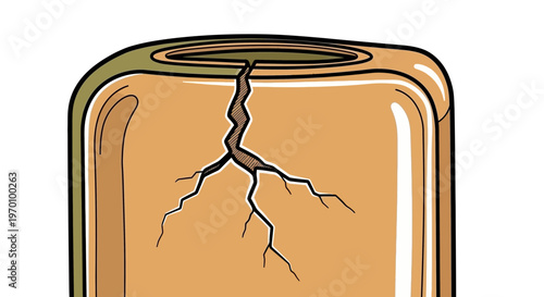 Cracked soap bar with visible breakage in graphic style  