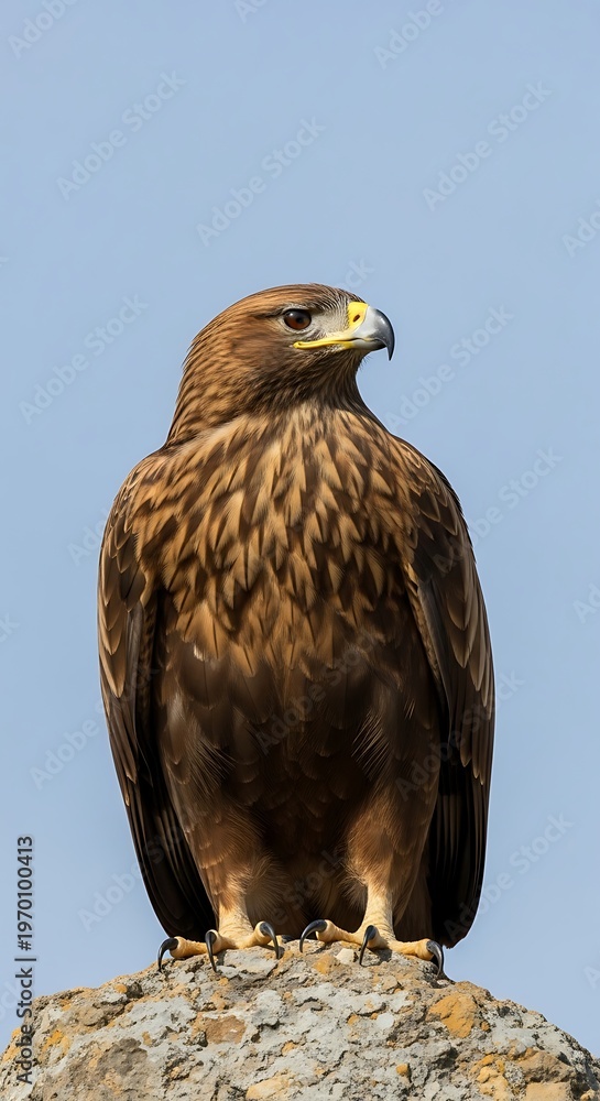 Fototapeta premium Eagle perched on rock.