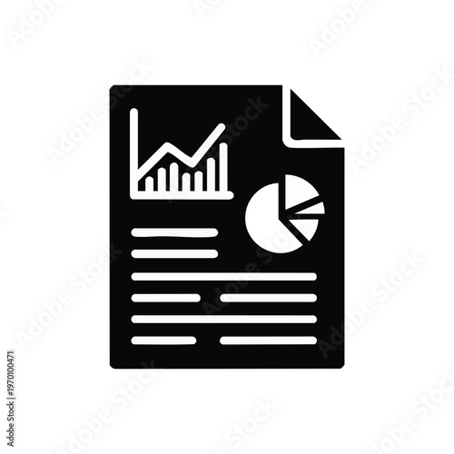 Business document, financial report, graph icon, data analysis