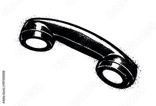 A vintage rotary dial telephone handset shown in side profile, slightly angled so the curved receiver spans diagonally across the frame, filling most