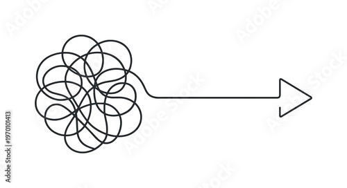 Simplifying a complex workflow and aligning scattered inputs into a single clear direction in a professional environment, a continuous line forming