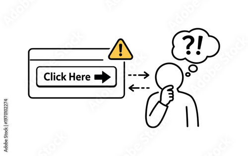 Dark pattern awareness and user resistance to manipulative interface design in digital products, a simple interface box with a misleading arrow and a