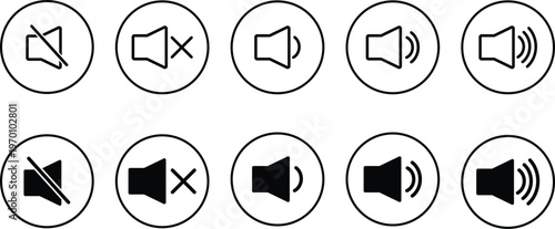 Web Volume Icons Set Solid and Outline
Audio Speaker Control Symbol Collection
Sound UI Button Pack Minimal Design