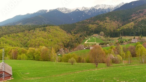 Spring time over the hills of Transylvania , Romanian Carpathian mountains 