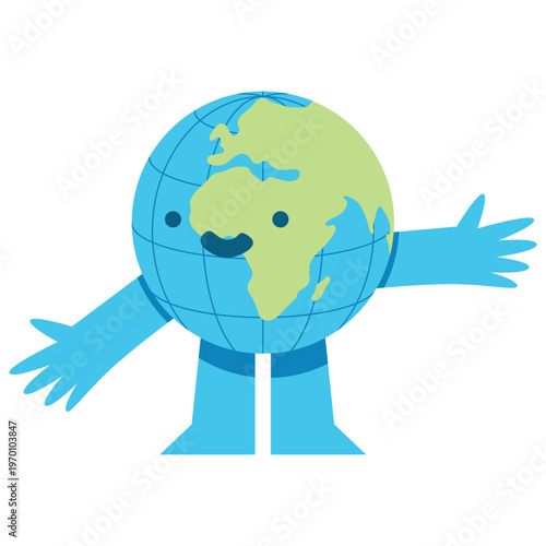Cute Earth Cartoon Emoticon Illustration