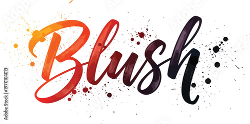 Blush Typography with Color Splash on White Background