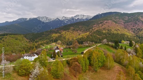 Spring time over the hills of Transylvania , Romanian Carpathian mountains 