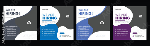 We are hiring job vacancy Social Media Post Or Instagram Promotional Social Media We are hiring job vacancy social media post banner design template withSquare Banner And Square Flyer Template Design 