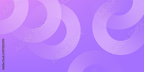 Abstract circle lines on pink and purple background. Geometric stripe line art design for poster, brochure, cover, website, header, web banner, presentation.