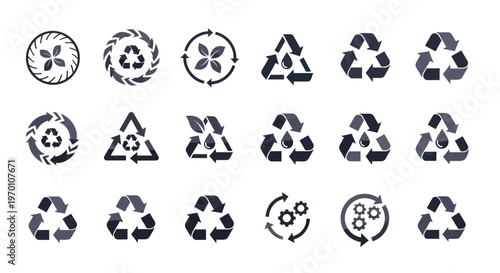 Recycling and Eco Symbols Collection: Sustainable Environment Icons Set