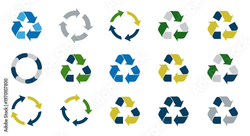 Recycling Symbols Collection: Eco-Friendly Icons for Environmental Sustainability