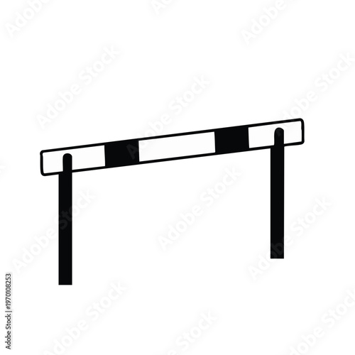 Sports hurdle line icon. Athletics and overcoming obstacles concept. Minimalist vector illustration