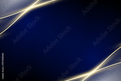 高級感あふれる青いグラデーションと光のライン　背景デザイン