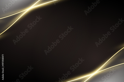 高級感あふれる黒いグラデーションと光のライン　背景デザイン
