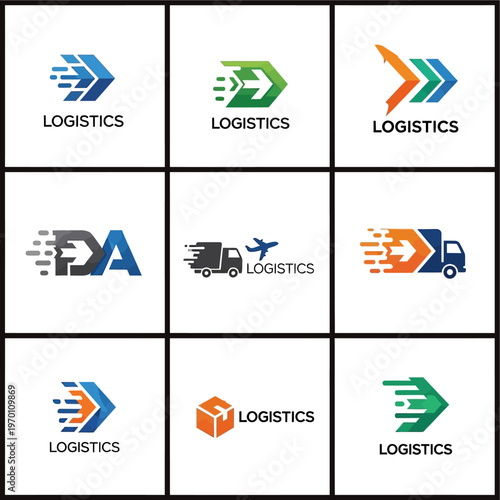 Free Download Collection of modern logistics and delivery company logos with speed arrows. - GFXLoad