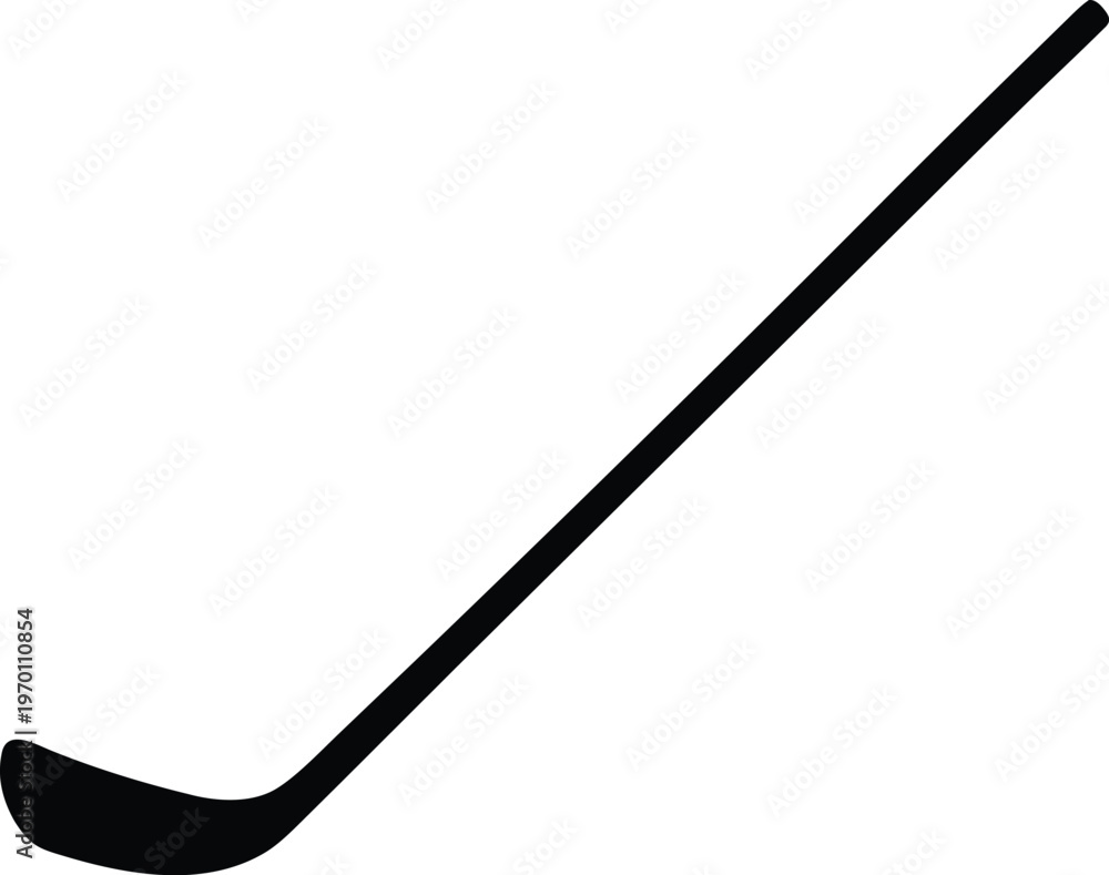 Naklejka premium Minimalist black ice hockey stick vector illustration