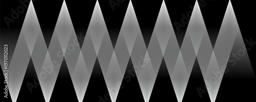 Abstract Black and White Geometric Background with Light Shapes