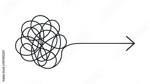 Resolving complexity and bringing clear direction to a crowded professional workflow with many inputs, a continuous line forming dense overlapping