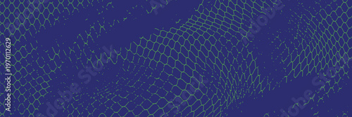 Abstract Sports Background with Fishing Net Texture. Green and Blue Grunge Pattern and Halftone Effect. Dirty Grunge Background