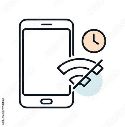 Offline mode and interrupted connectivity in mobile applications during unstable network conditions, a simple smartphone paired with a broken signal