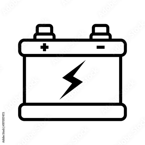 Car Battery Icon – Automotive Power Energy Symbol, Electric Battery Vector