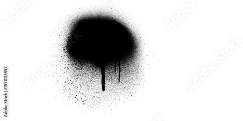 Foto A circular black spray paint mark featuring an intense concentration of pigment