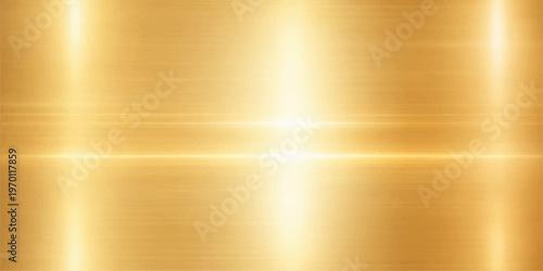 A shiny gold and silver brushed metal texture background features a seamless metallic pattern on a stainless steel plate surface for a luxury wallpaper design