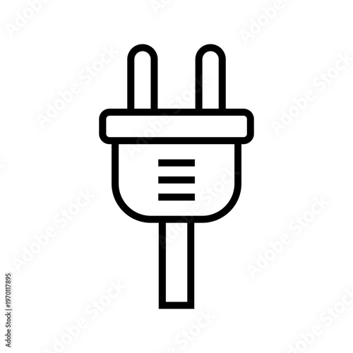 Electric Plug Icon – Power Cable Connector Symbol, Energy Socket Vector