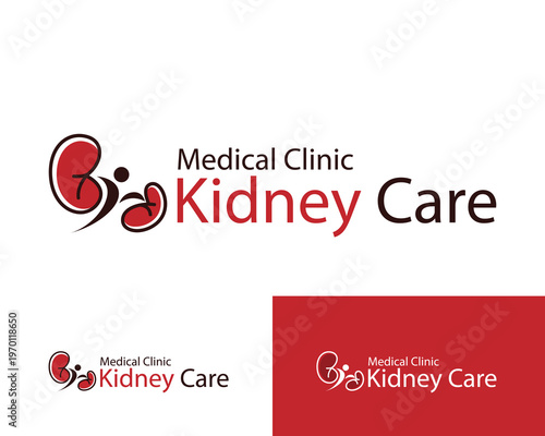 kidney care logo creative medical clinic health people design concept