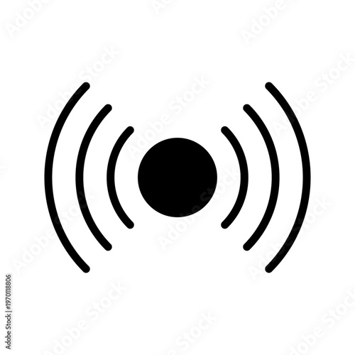 Wireless Signal Icon – Radio Wave Connection Symbol, WiFi Network Vector