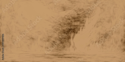 Golden sand dunes ripple across a dry Sahara desert landscape under a cloudy summer sky with distant footprints